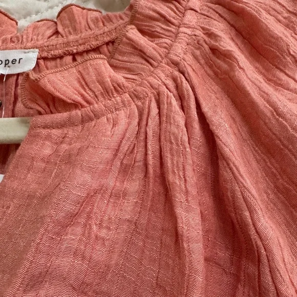 Blu Pepper from Versona NWT Large Gauze Peasant Top Melon Color - Picture 8 of 11